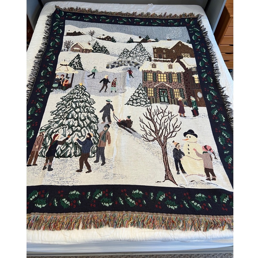 Tapestry Blanket Winter Scene‎ 68"x52" - Cozy Throw Blanket